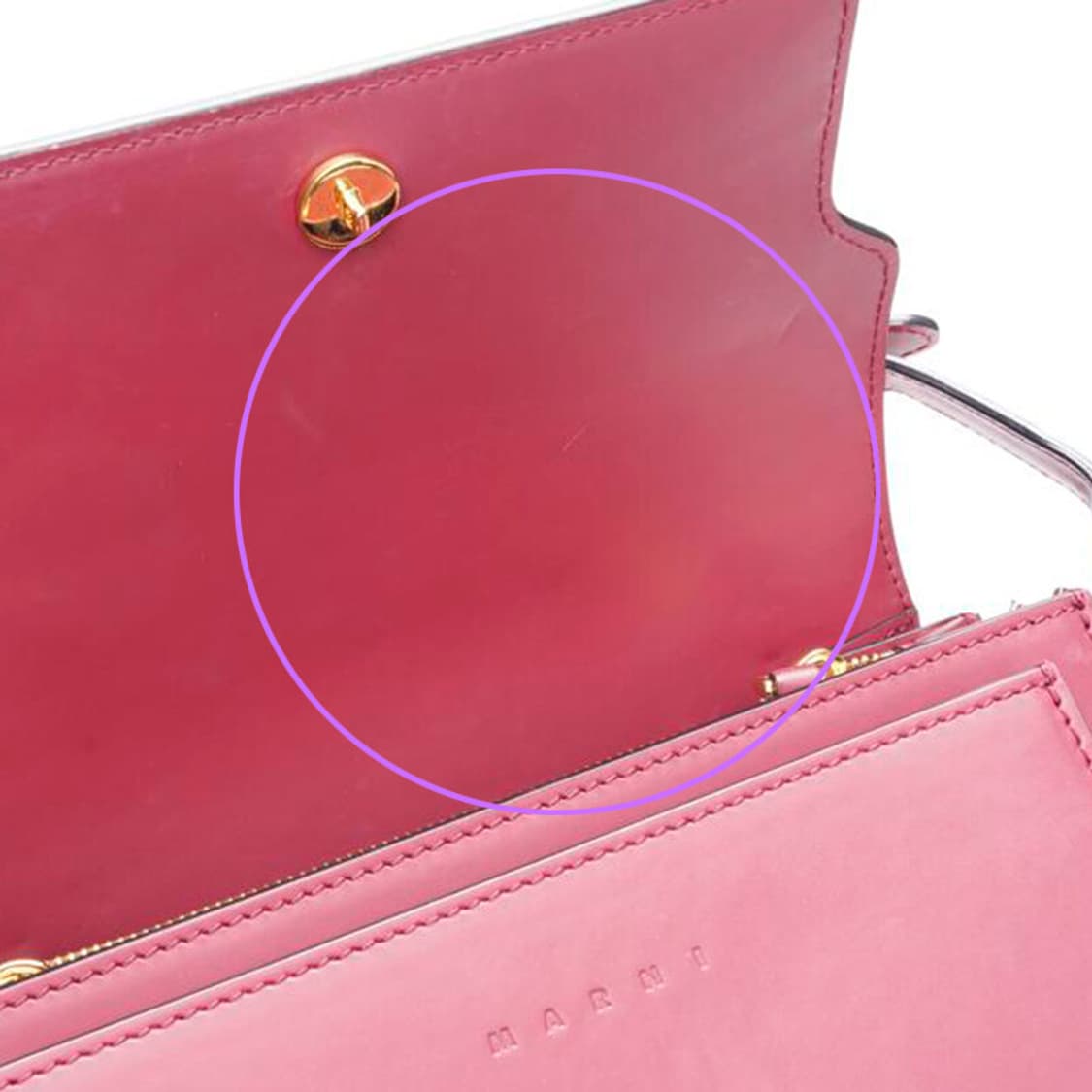 (중고) 마르니 버건디 카프스킨 트렁크 미듐 숄더백 상품이미지8