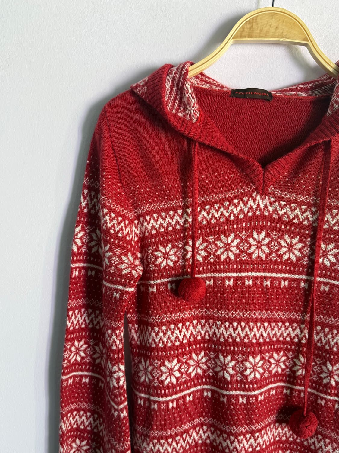 노르딕패턴 후드 니트 원피스 상품이미지8