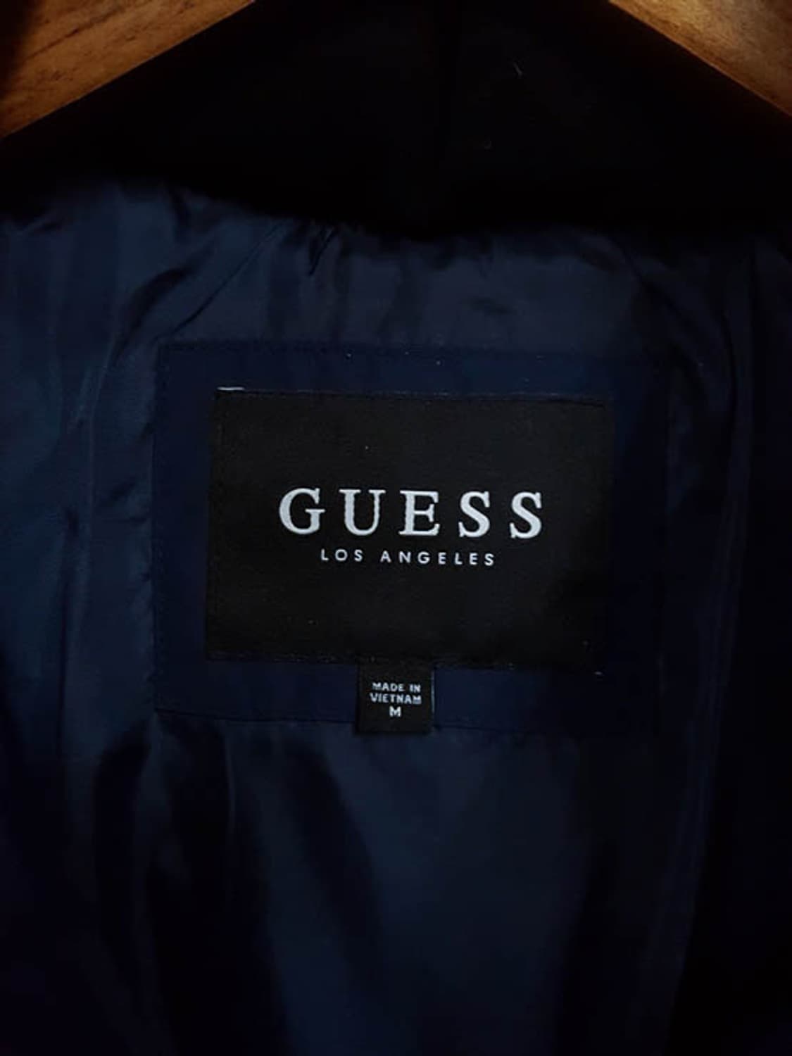 게스 다크네이비 남성 다운 롱패딩 M 상품이미지6