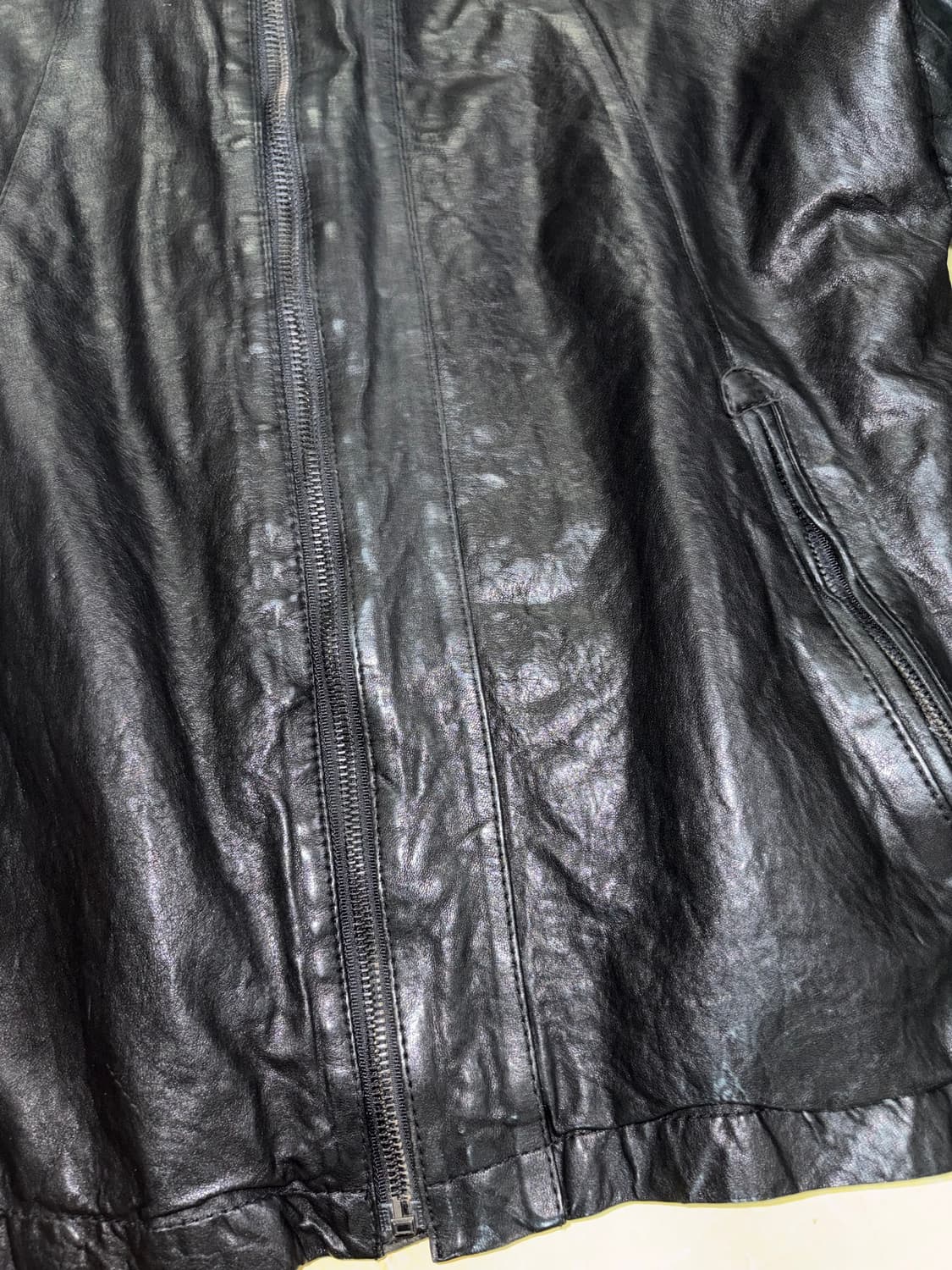 인카❌ 빈티지 주름가공 태닝 램스킨 자켓 상품이미지4