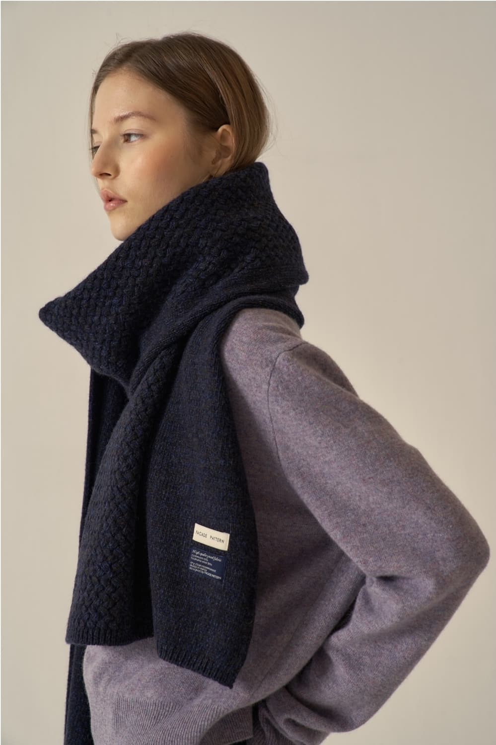 [새상품] 파사드패턴 캐시미어 텍스처 머플러 목도리 상품이미지1