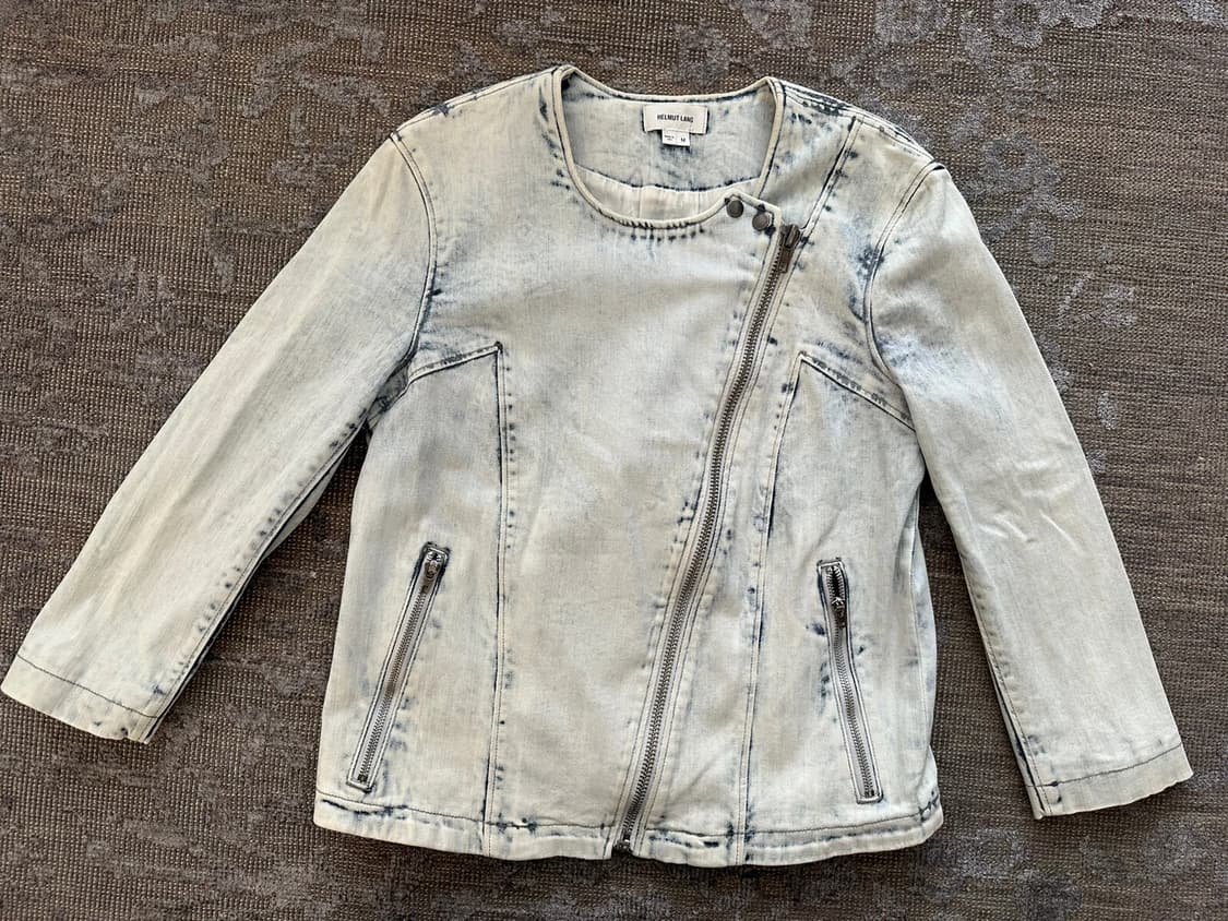 헬무트 랭 애시드 워시 데님 비대칭 지퍼 자켓 상품이미지1