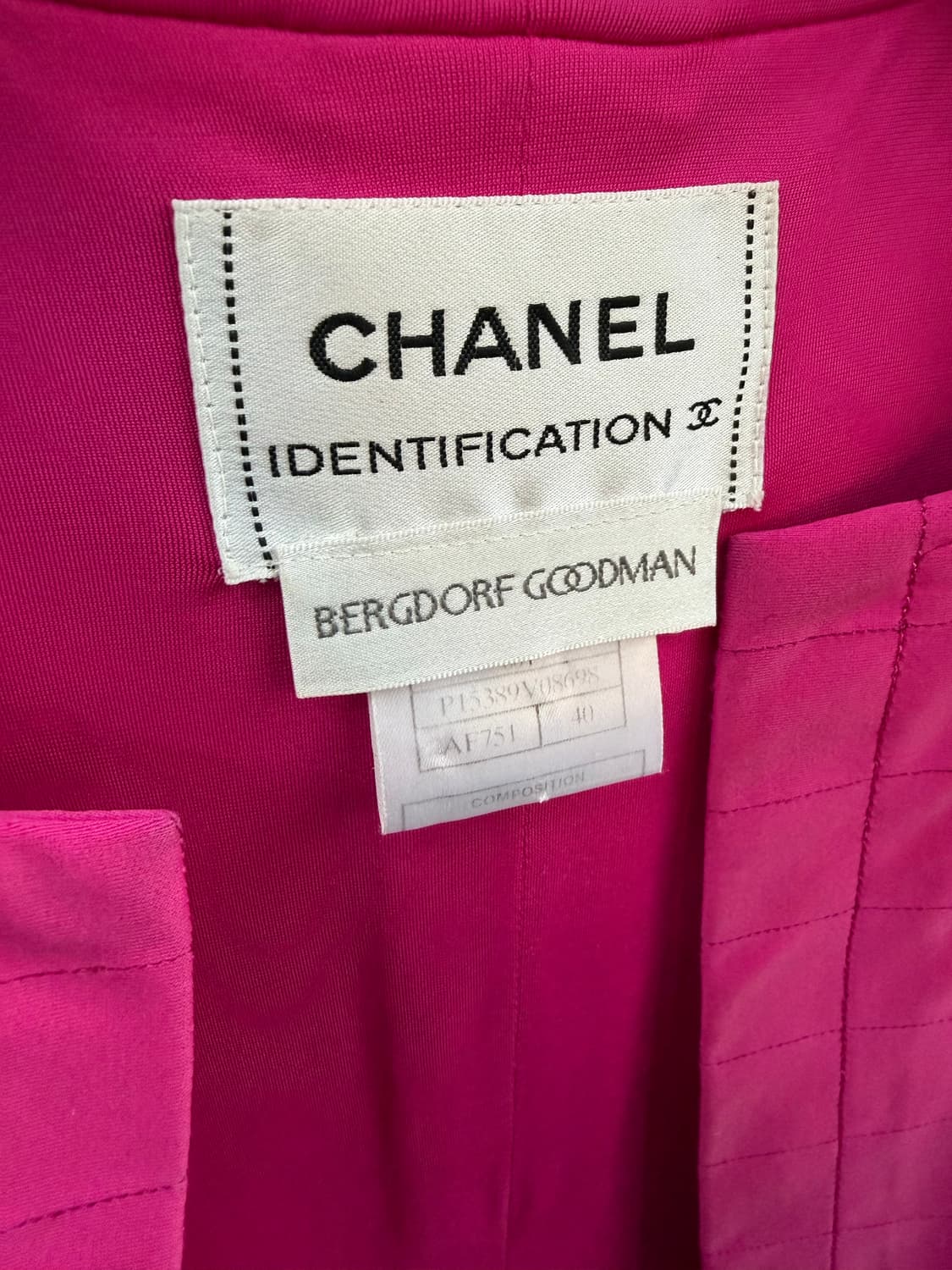 40/ 샤넬 Identification 00s 퀼팅 크롭 노카라 자켓 상품이미지7