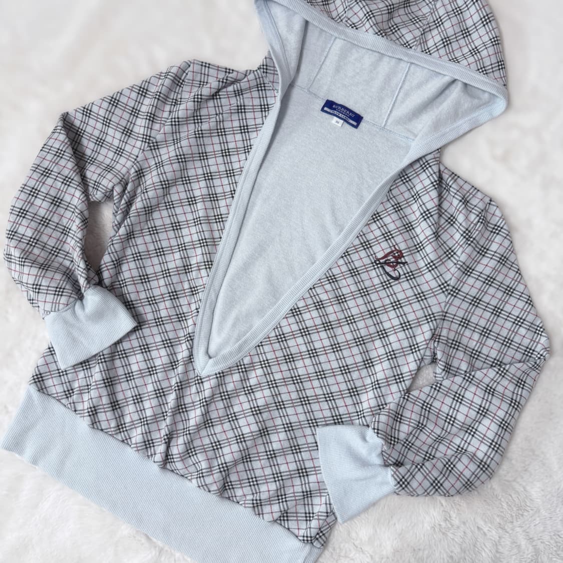 Burberry 블루라벨 모리걸 하구미 스즈코 솜사탕 후드 ≽^•⩊•^≼ 상품이미지1