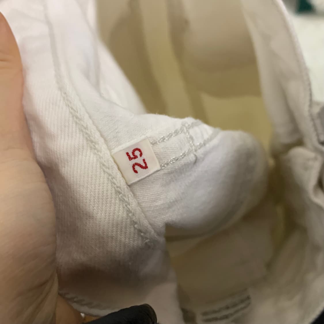 리바이스 화이트 아이보리 데님 트임 롱 스커트 25인치 빈티지 치마 상품이미지7