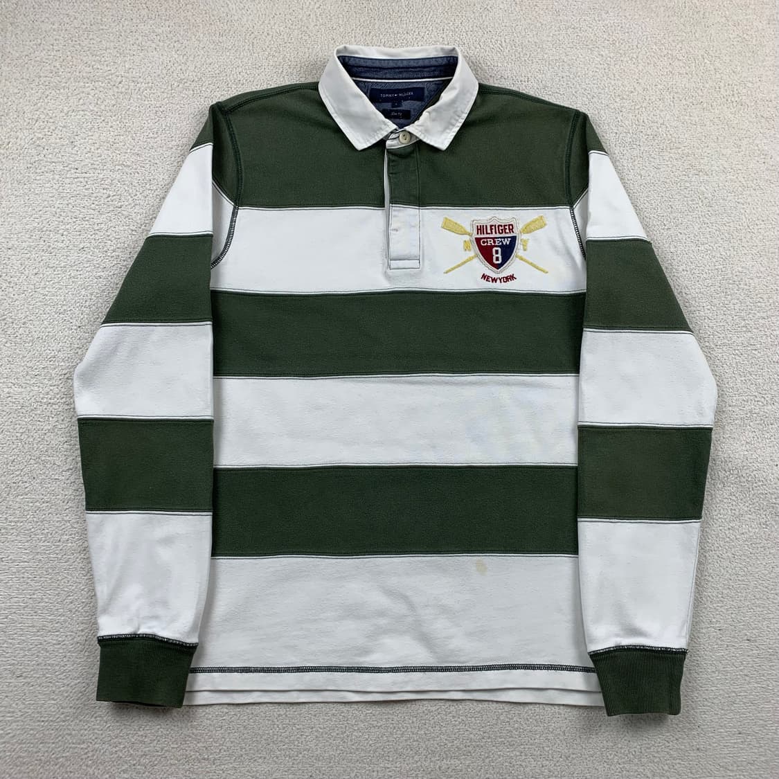 타미힐피거 자수로고 스트라이프 럭비 티셔츠  상품이미지1