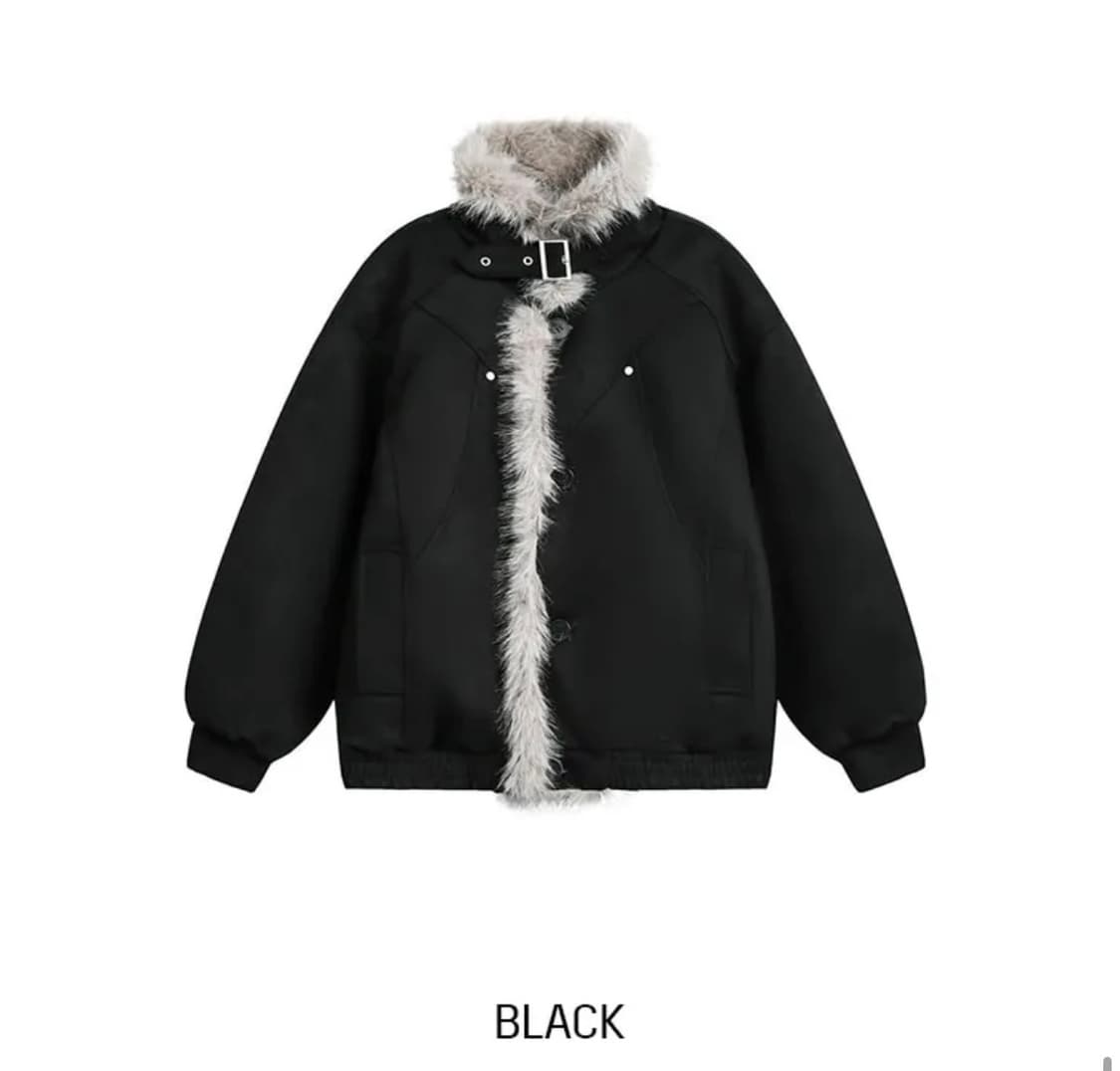 라쿤 퍼 무스탕 패딩 자켓 상품이미지1