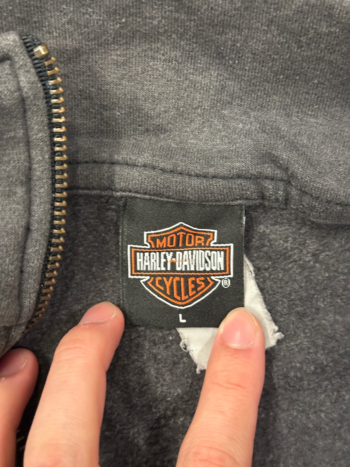 빈티지 할리데이비슨 하프집업 맨투맨 블랙 L 상품이미지5