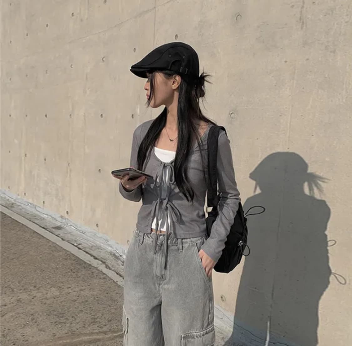 애니원모어 프키 리본 볼레로 가디건 그레이 상품이미지1