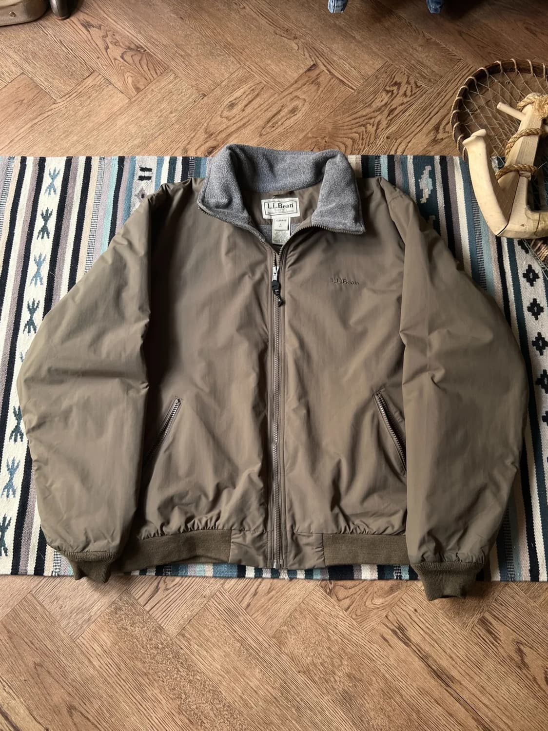 [L]엘엘빈 USA 카키 플리스 웜업 자켓 상품이미지1