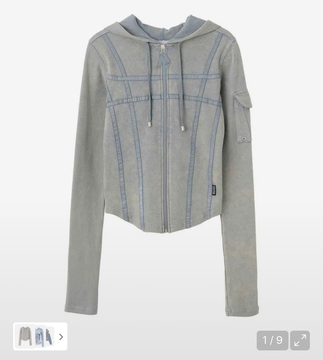 스컬프터 워시드 본디지 후디 세이지 m 상품이미지5