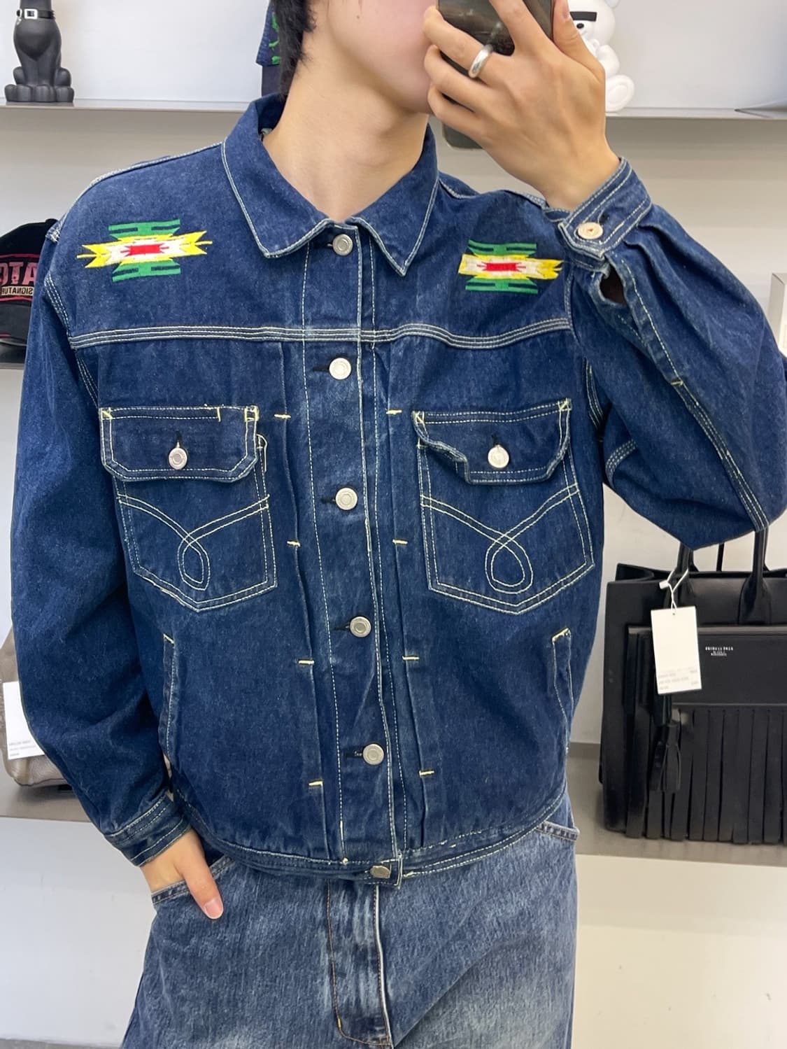 파리스 90s 로데오 아즈텍 데님 자켓 상품이미지1