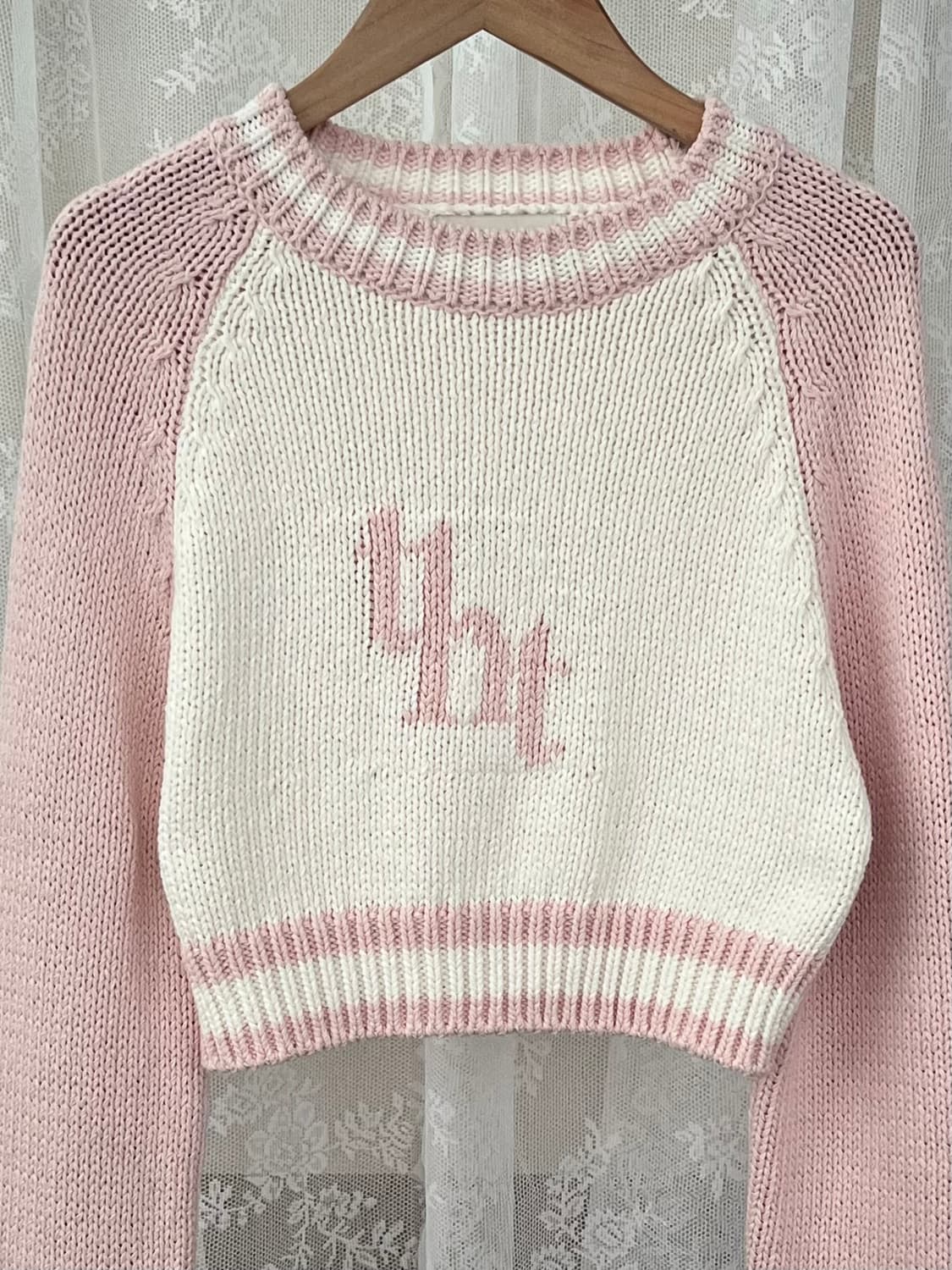 F) 쓰리타임즈 자카드 스웻셔츠 미니 핑크 상품이미지4