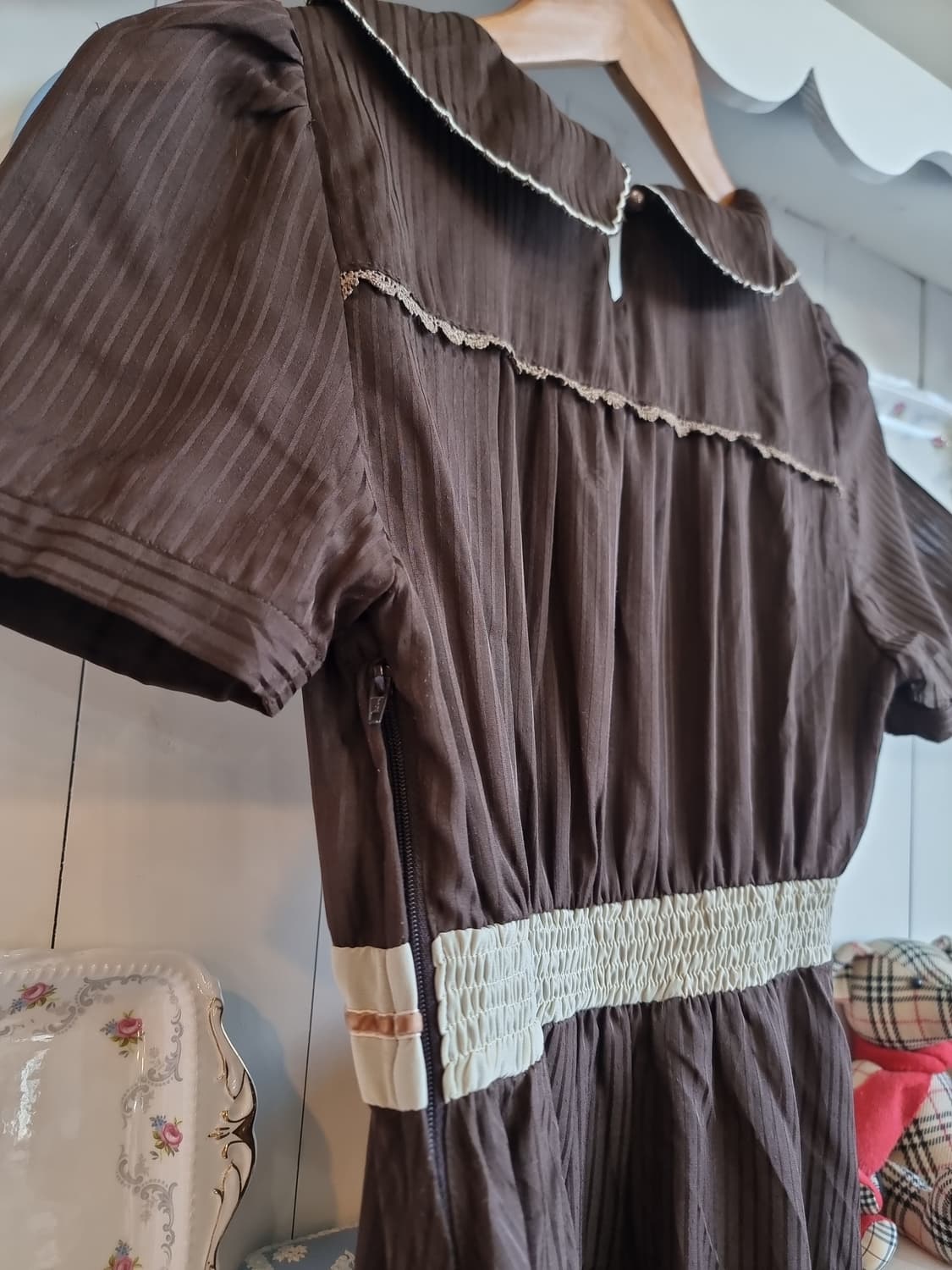 axes femme(엑시즈팜) 초코브라운 레이스 원피스 상품이미지6