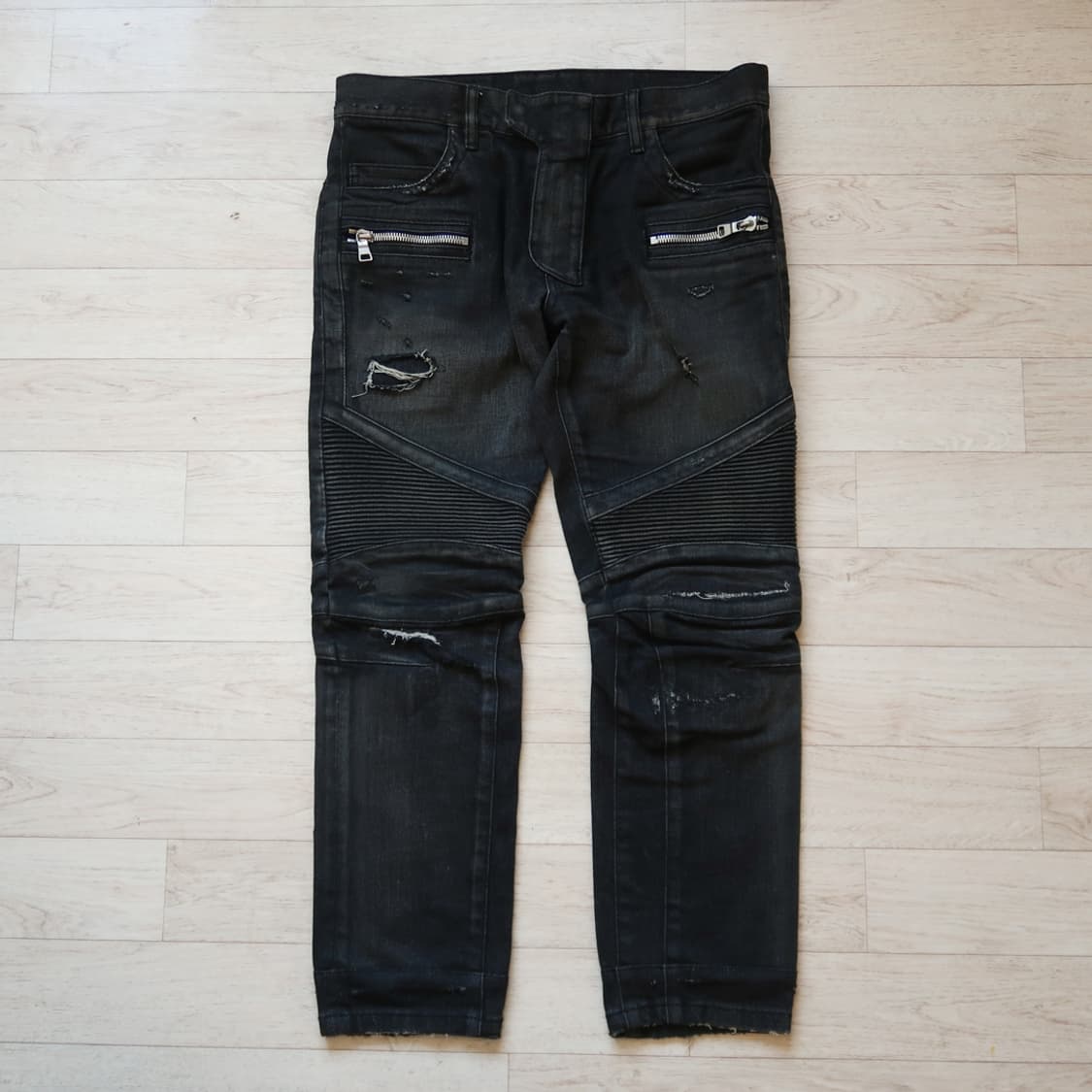 발망 블랙 바이커 진 상품이미지1