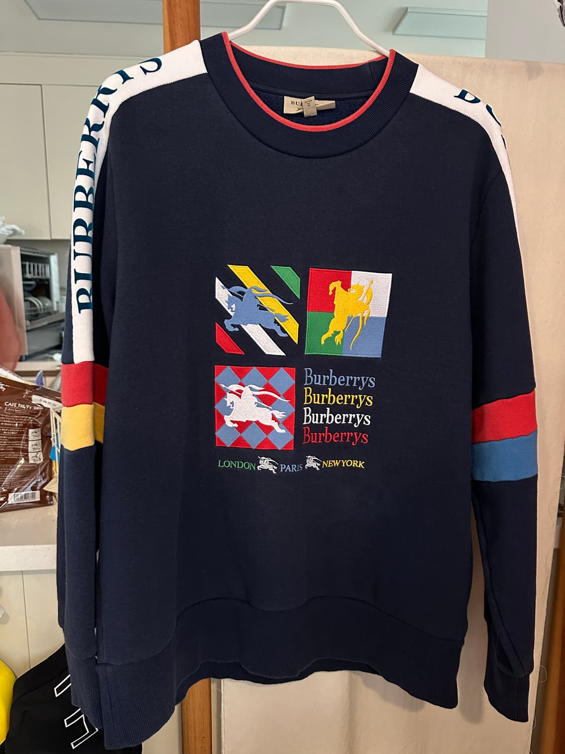 버버리 컬러블록 맨투맨 XL 상품이미지1