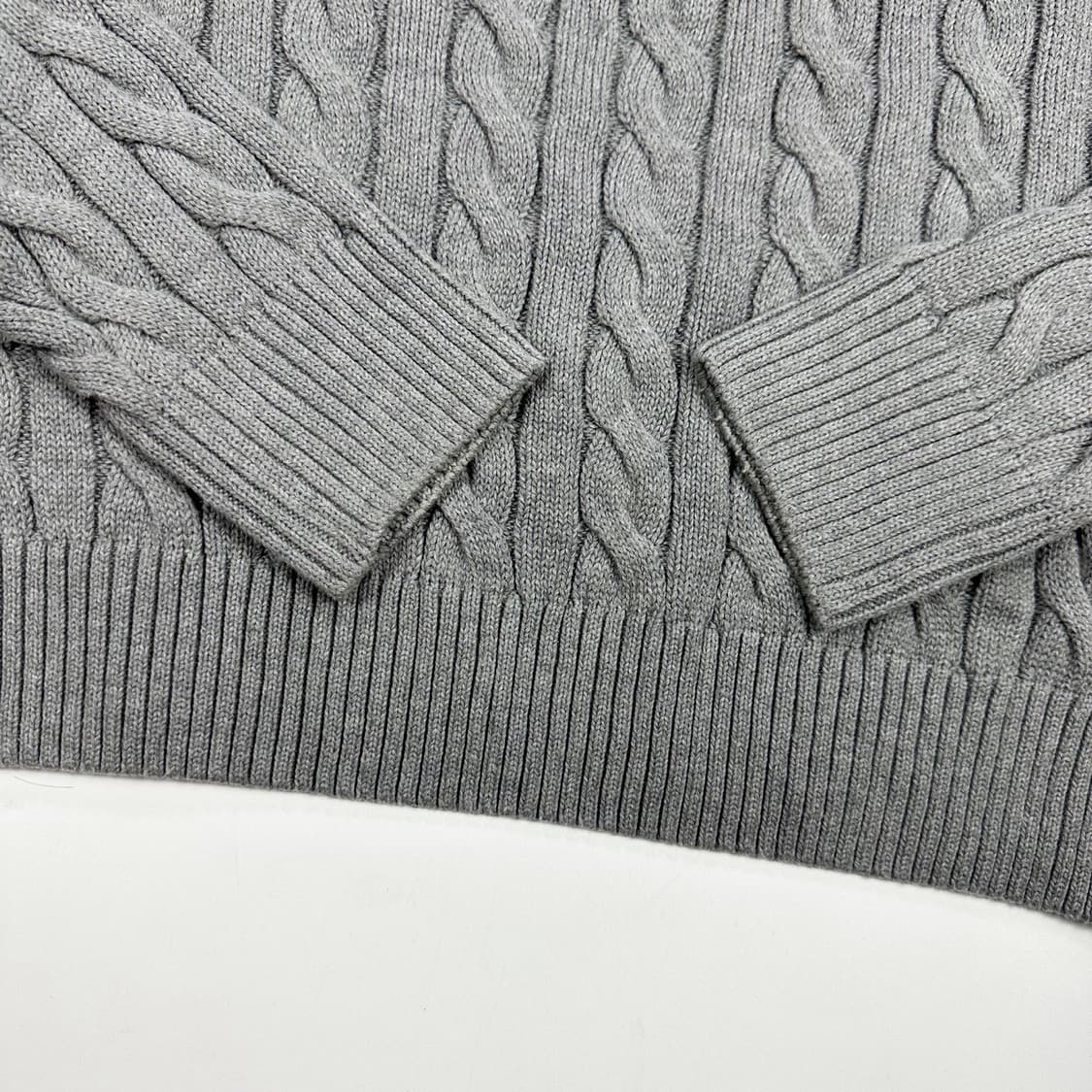 폴로 랄프로렌 포니 차콜 그레이 반집업 니트 (L) 상품이미지4