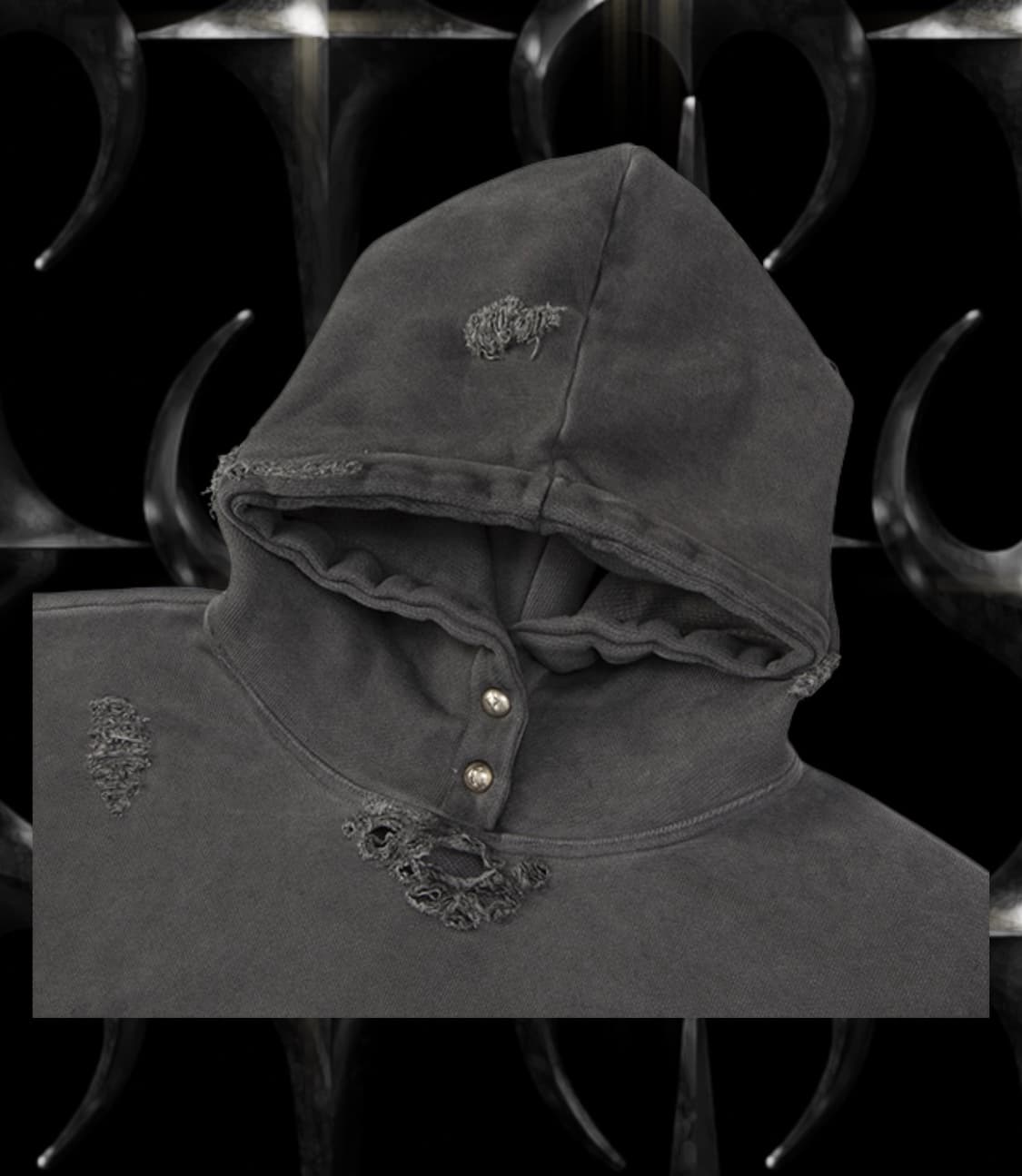 떠그클럽 락 후디 (rock hoodie) 그레이 -3size- 새상품 상품이미지3