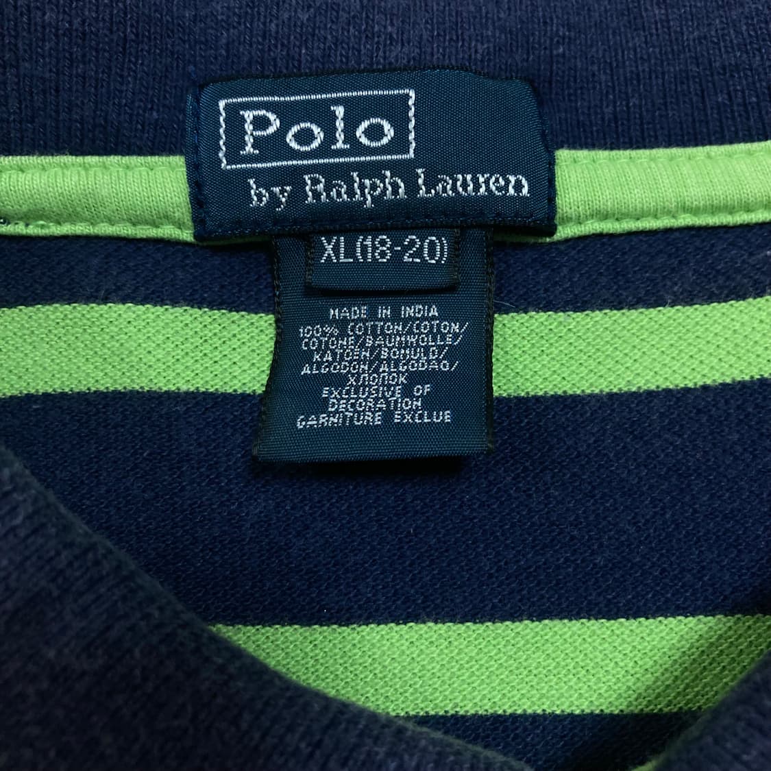 폴로 랄프로렌 빅포니 스트라이프 배색 카라 반팔티 상품이미지3