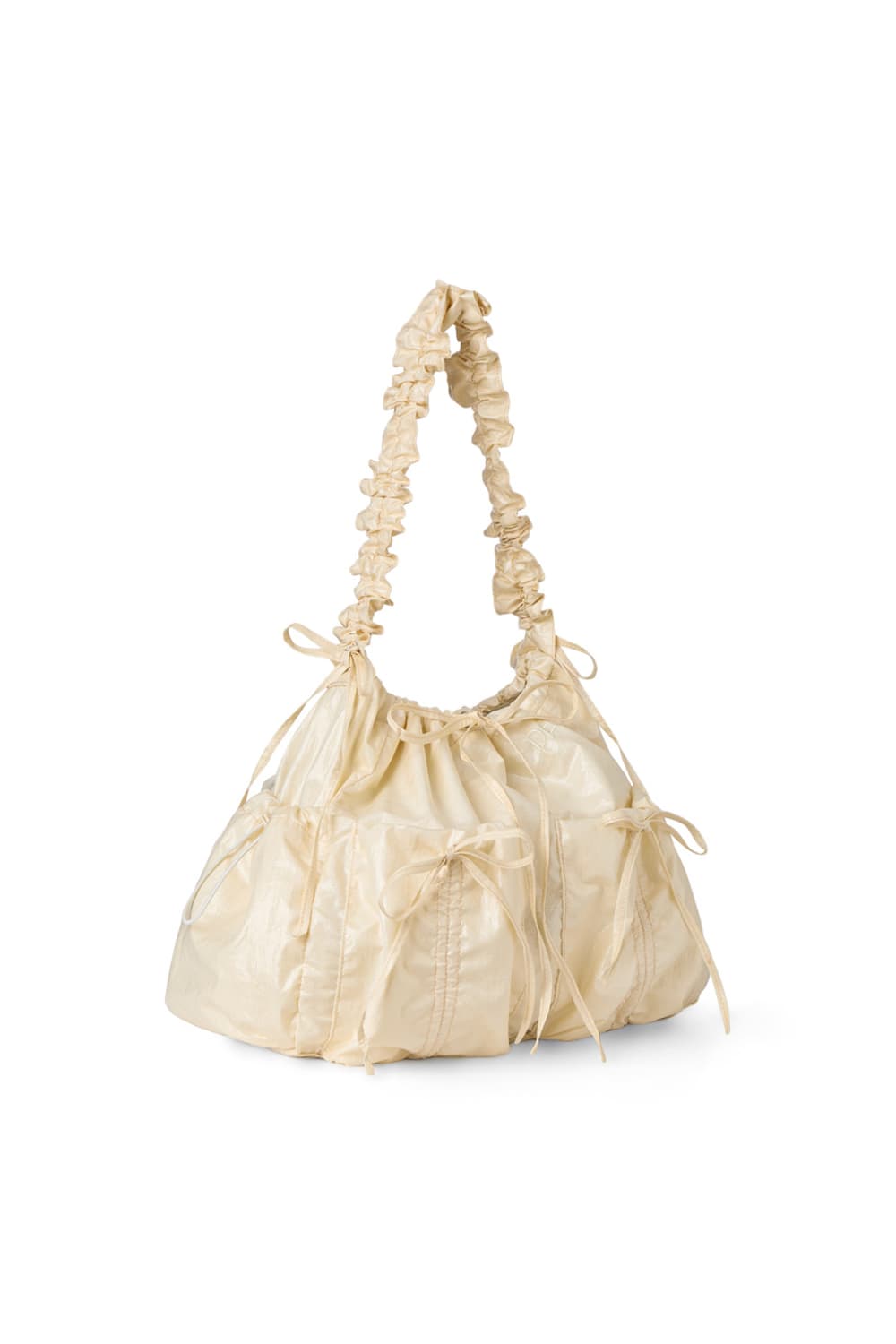 DEINET COATING SHIRRING BAG IN CREAM 다이닛 상품이미지2