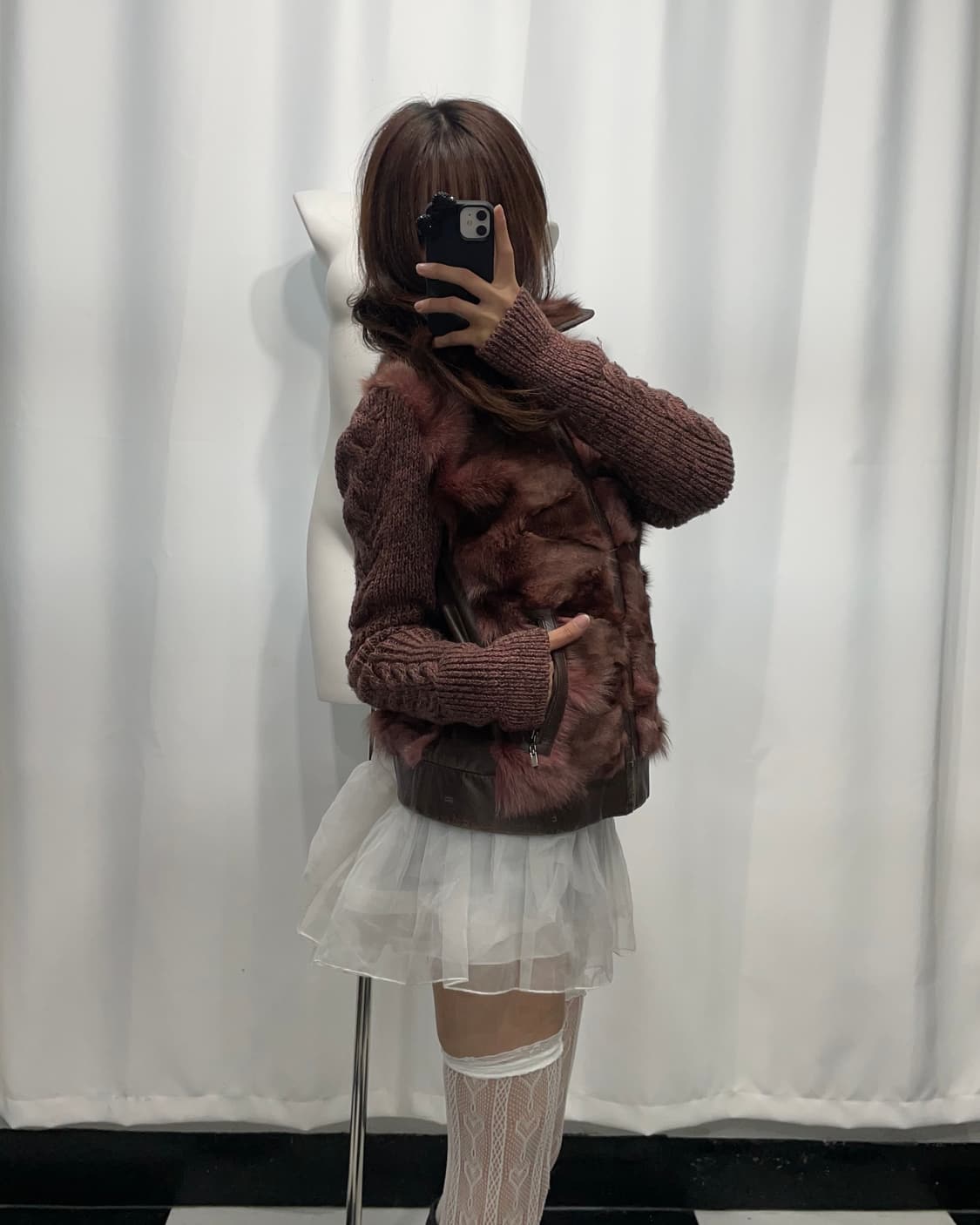 🎸핑크 니트 퍼 자켓🎸 상품이미지3