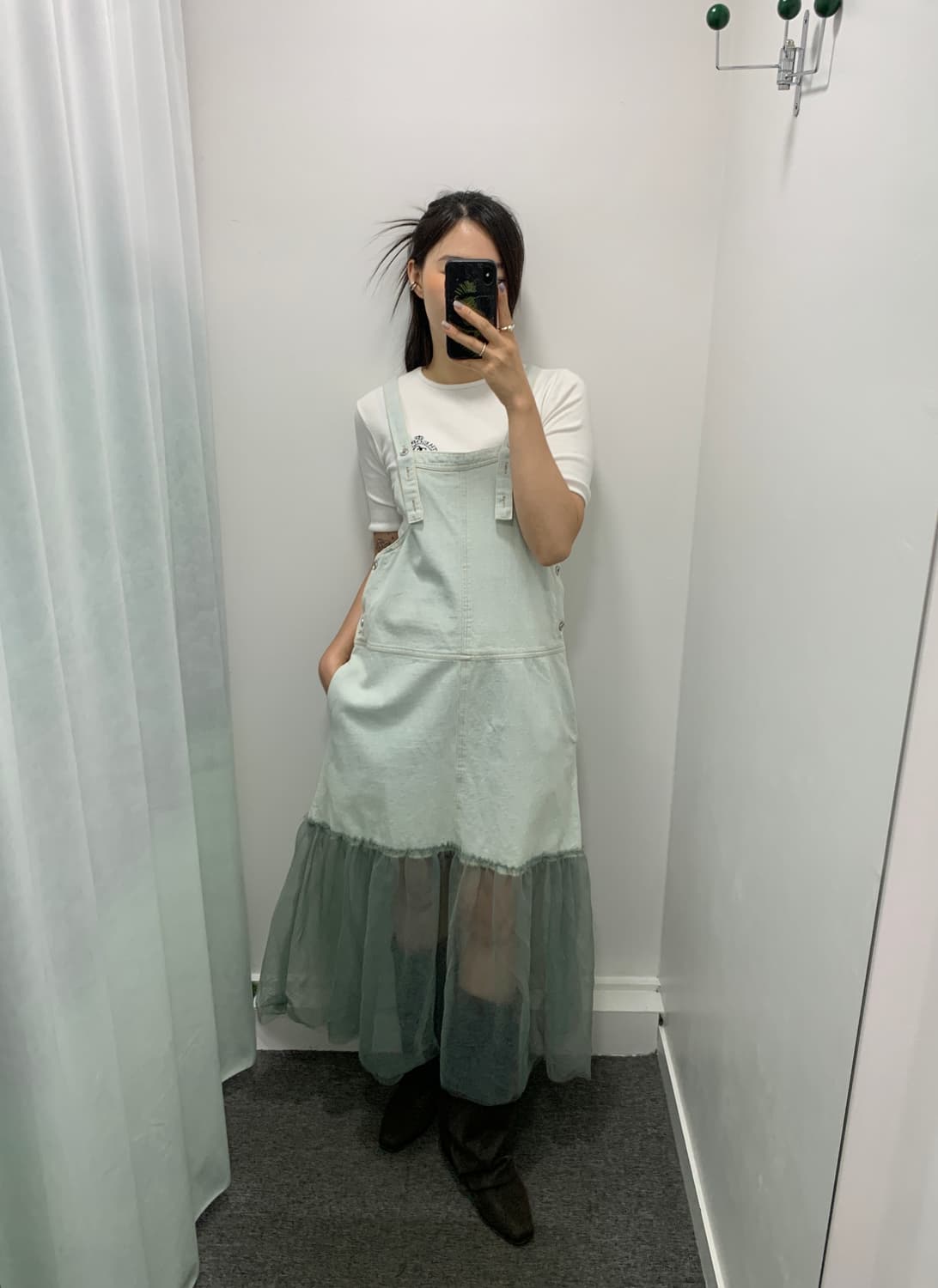 멜빵 치마 레이어드 샤스커트 발레코어 상품이미지2
