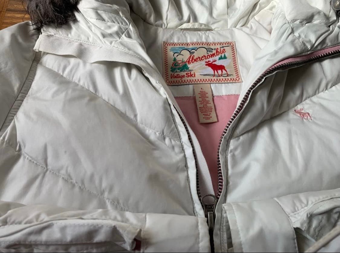 유일매물)아베크롬비 핑크순록 울프죠 퍼 패딩 상품이미지4