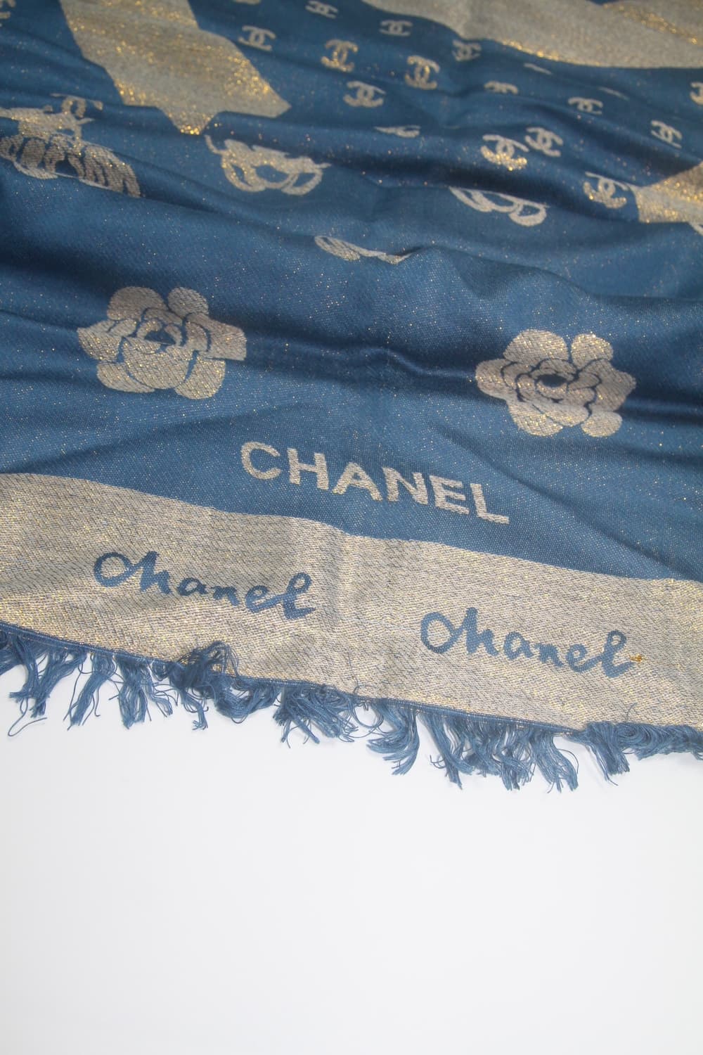 샤넬 골드 실크 빅 스카프 CHANEL 상품이미지3