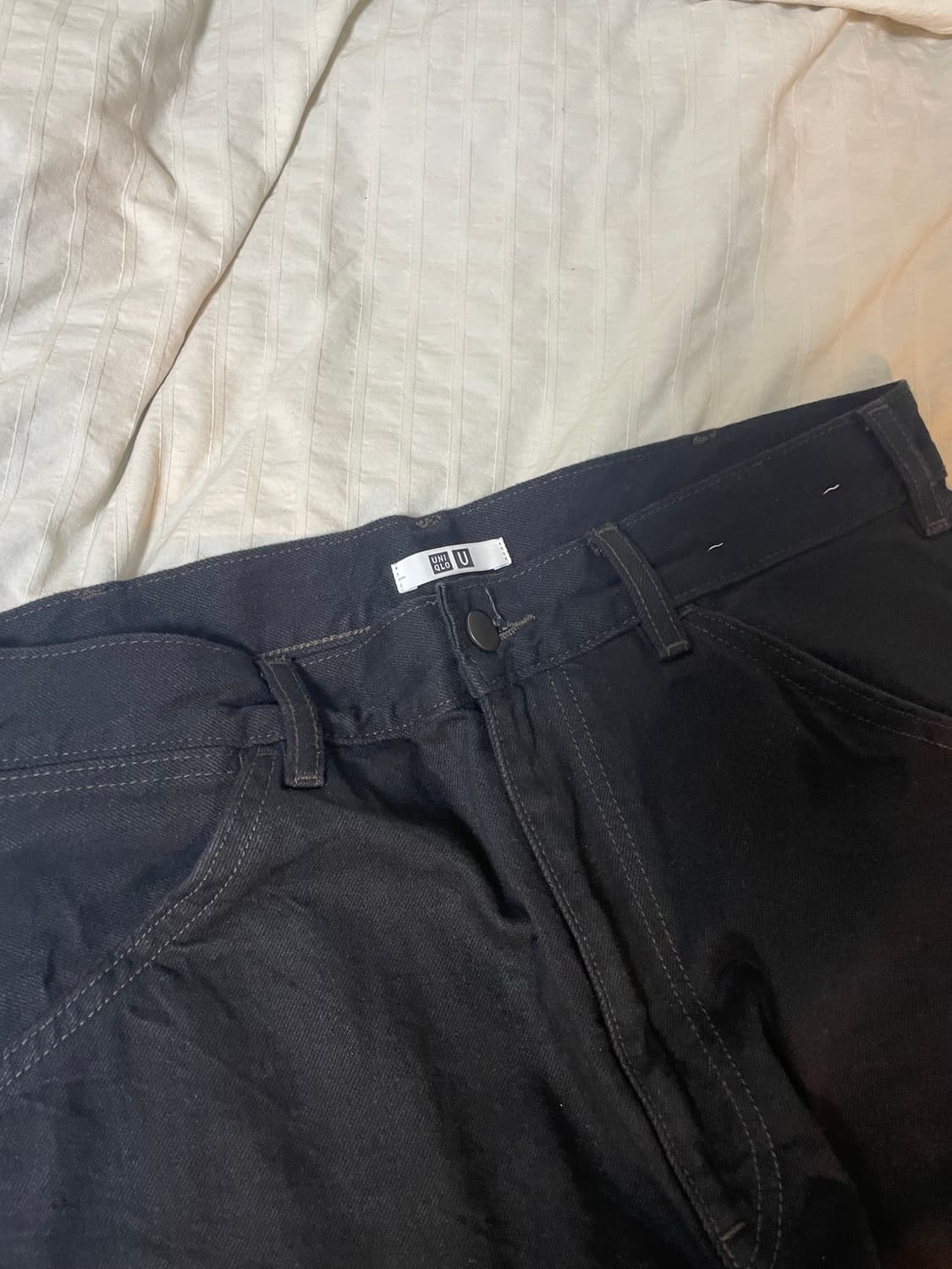 33 유니클로 와이드핏컬러진 블랙 상품이미지2