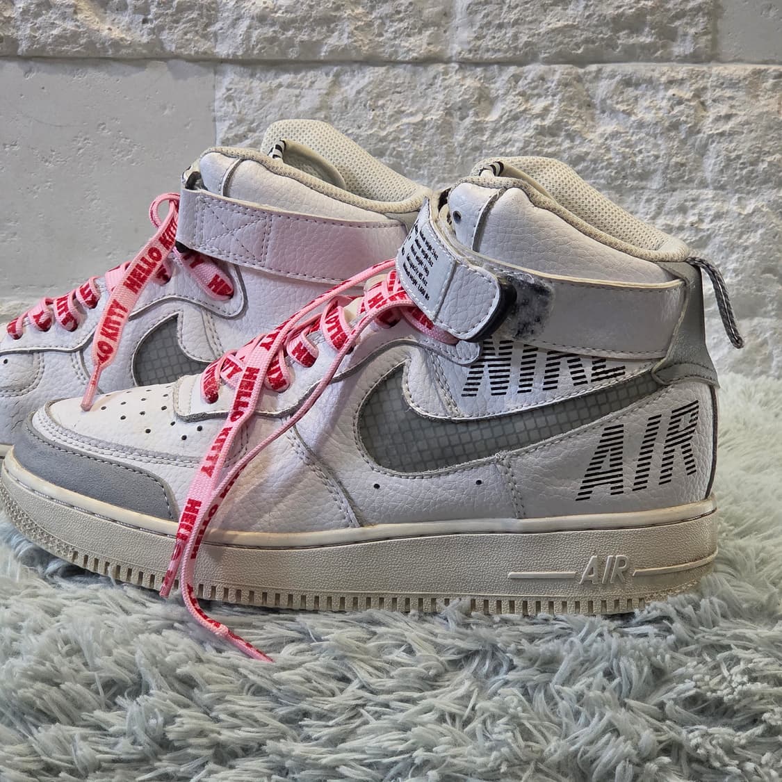 5w-8:나이키 에어포스 1 하이화이트/그레이 (245) 상품이미지3