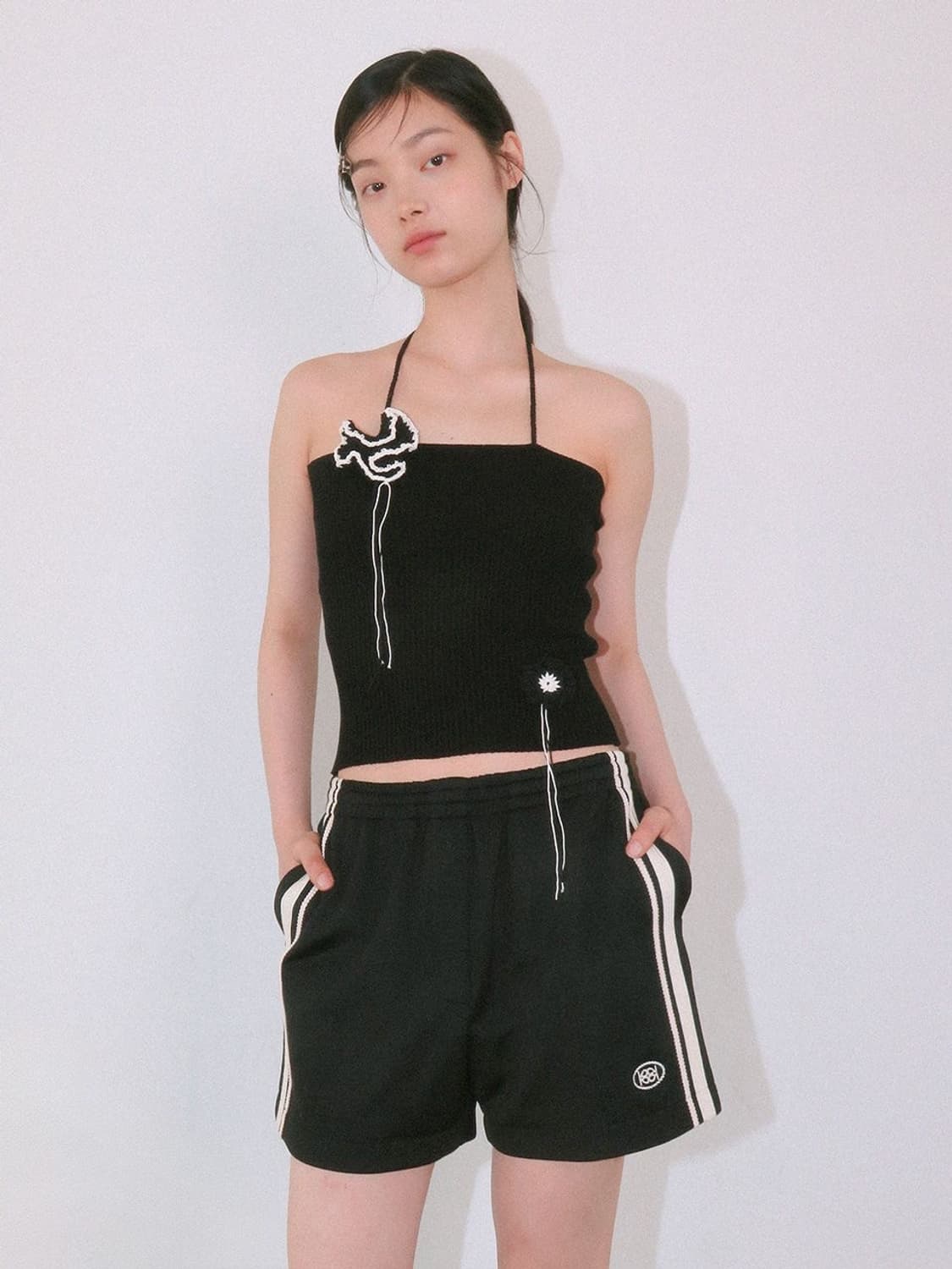 기준 Crochet Knit Tube Top Black 상품이미지2