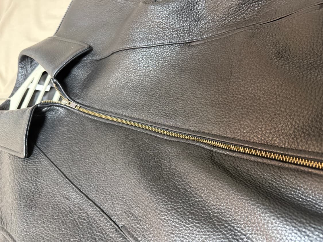 노이어 고트 슈렁큰 레더 블루종 (블랙) 상품이미지3