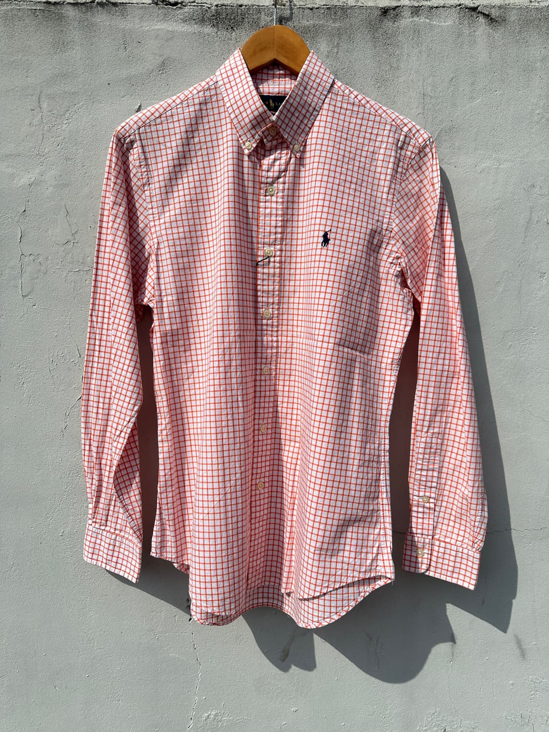 [M] 폴로 랄프로렌 오렌지 체크 포플린 셔츠 상품이미지1