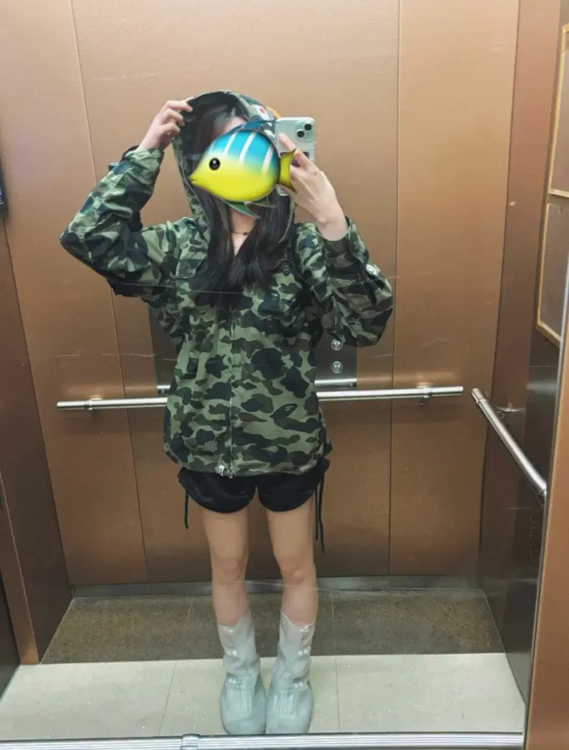bape 베이프 녹계 셔츠 집업자켓  상품이미지2