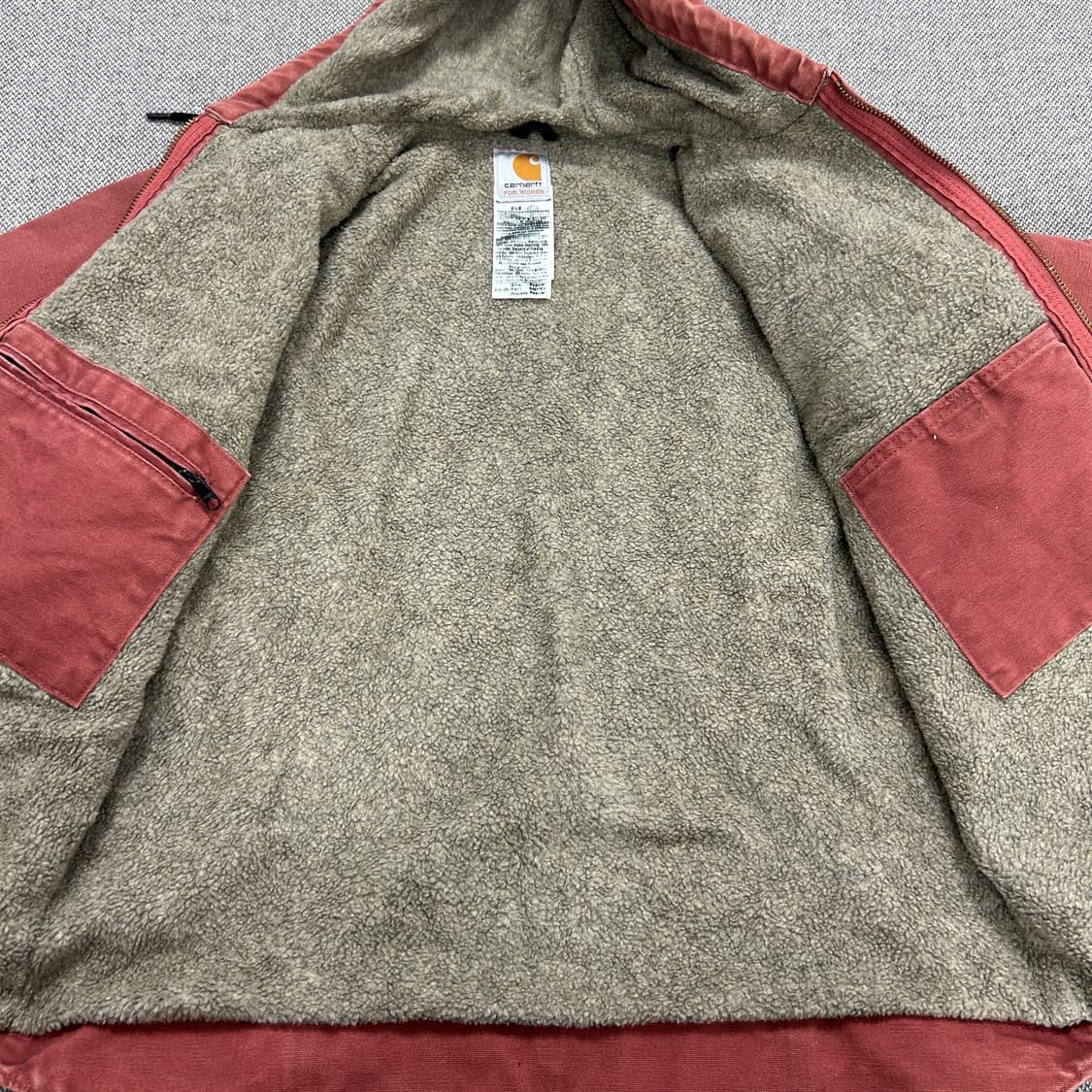 칼하트 우먼스 J141 살몬 핑크 후드 워크자켓(S) 상품이미지5