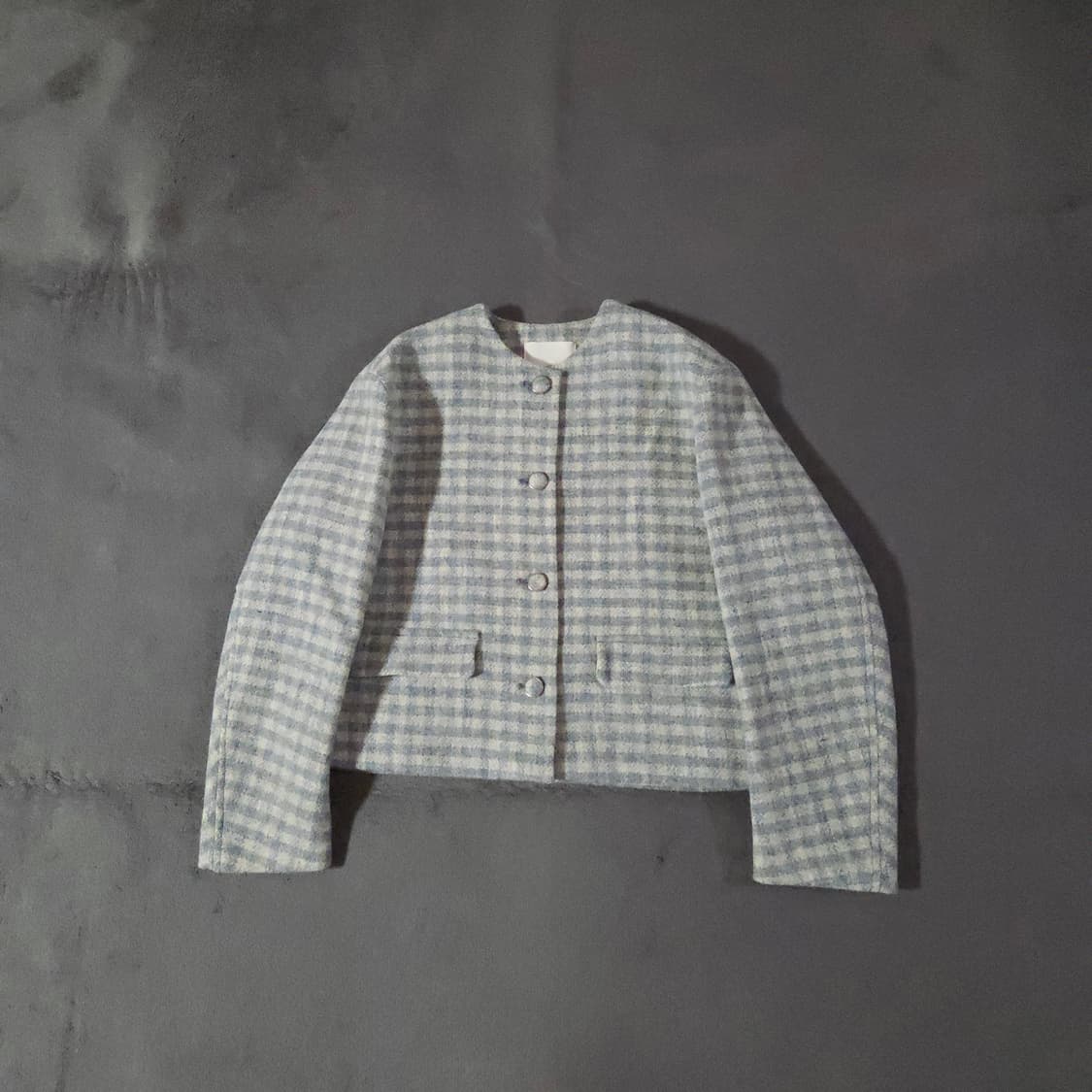 해리스트위드 프론트로우 체크 트위드 크롭 자켓 S 상품이미지4