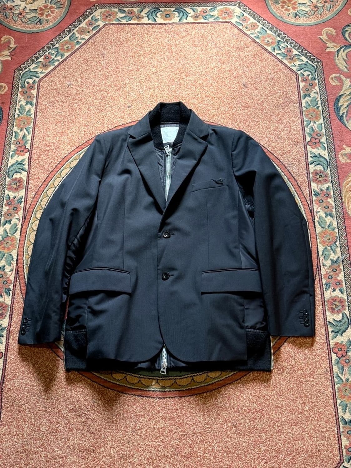 Sacai 사카이 레이어드 싱글 브레스티드 집업 블레이져 24-03266 상품이미지2