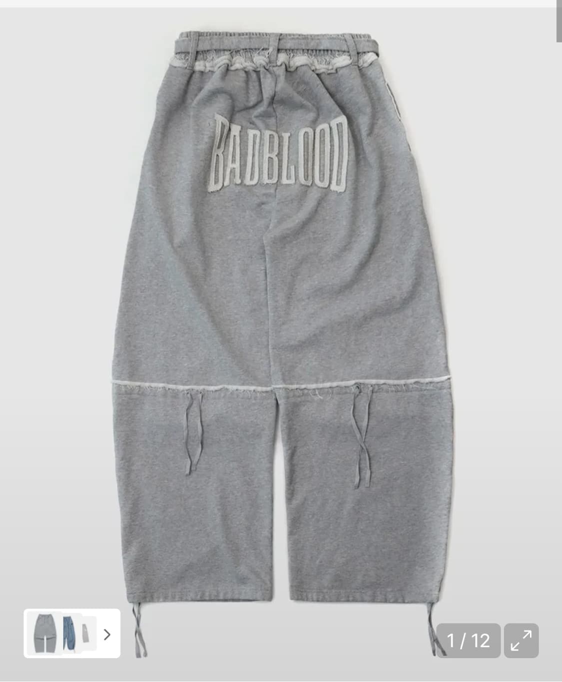 배드블러드 투 엣지 캔버스 조거 그레이 상품이미지4