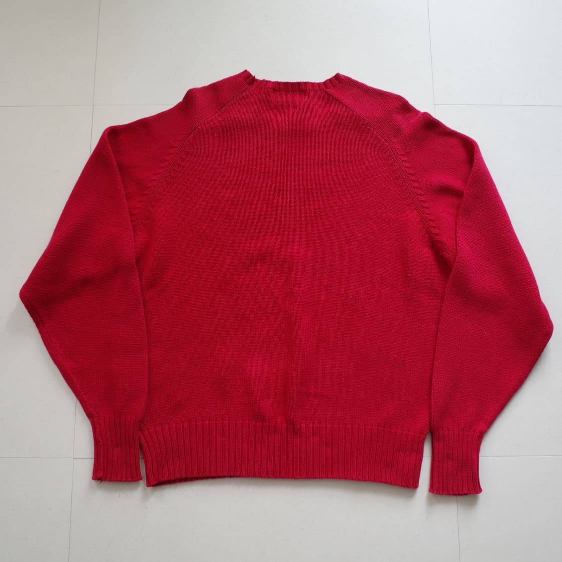 폴로 랄프로렌 레드 코튼 스웨터 L (90s) 상품이미지6