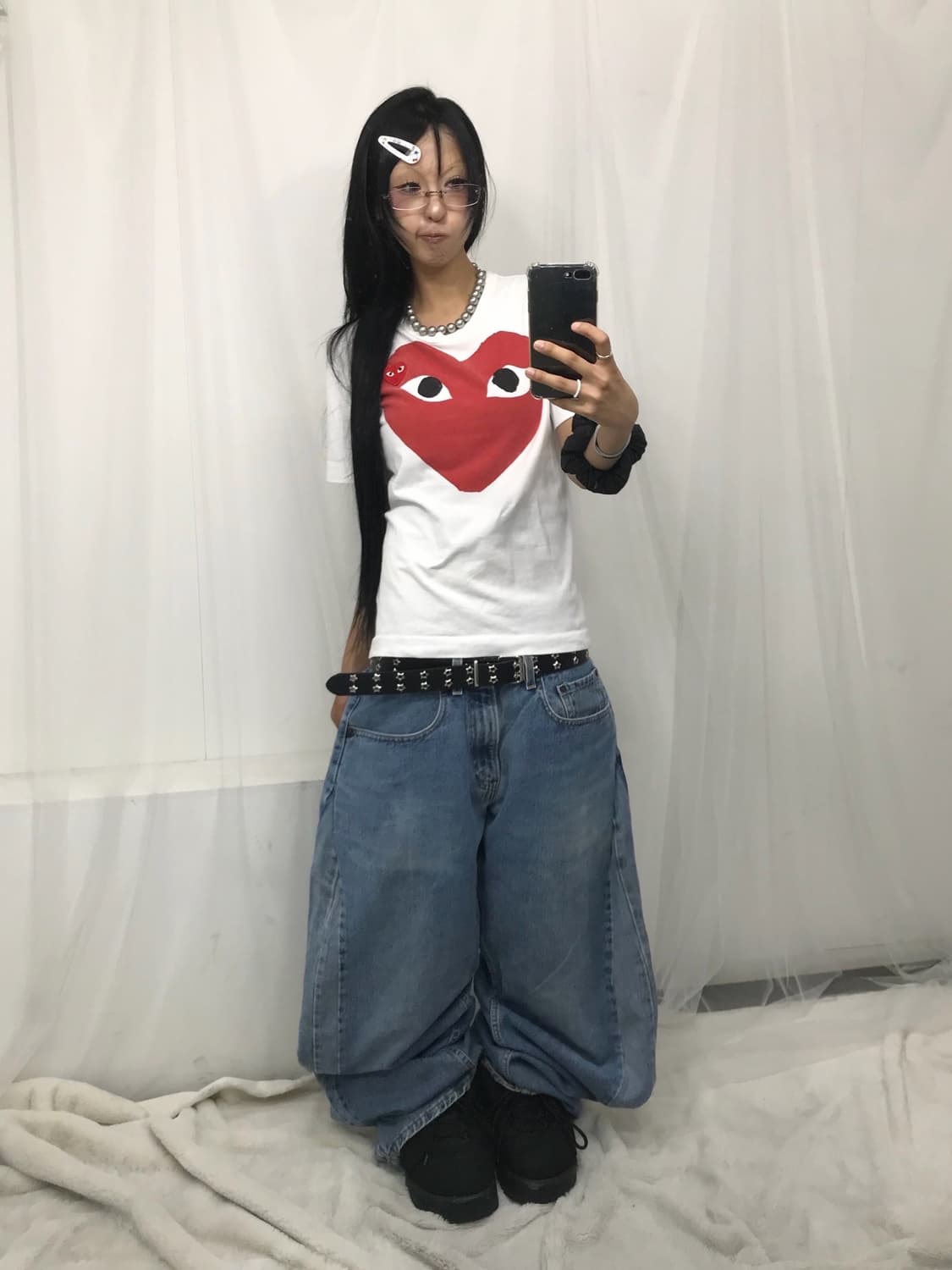Comme Des Garcons Double Heart ! T-shirt 상품이미지2