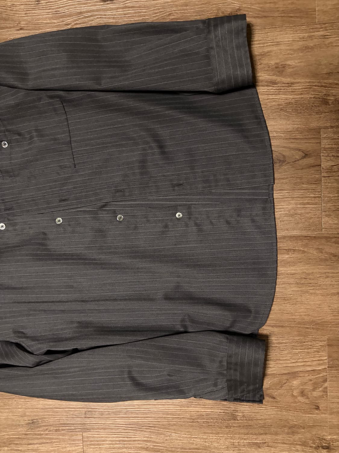 토니웩 스트라이프 셔츠 그레이 핀스트라이프 XL tonywack 상품이미지3