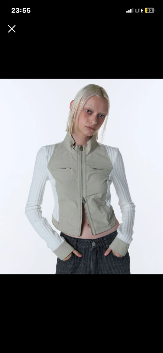 오디너리 홀리데이 리브드 하이넥 가디건 상품이미지1