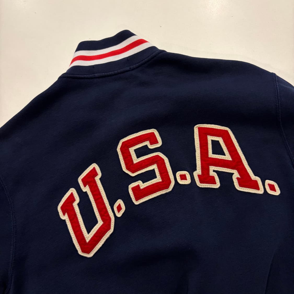 [S] 폴로 실드 USA 자수 베이스볼 코튼 자켓 네이비 E252 상품이미지10
