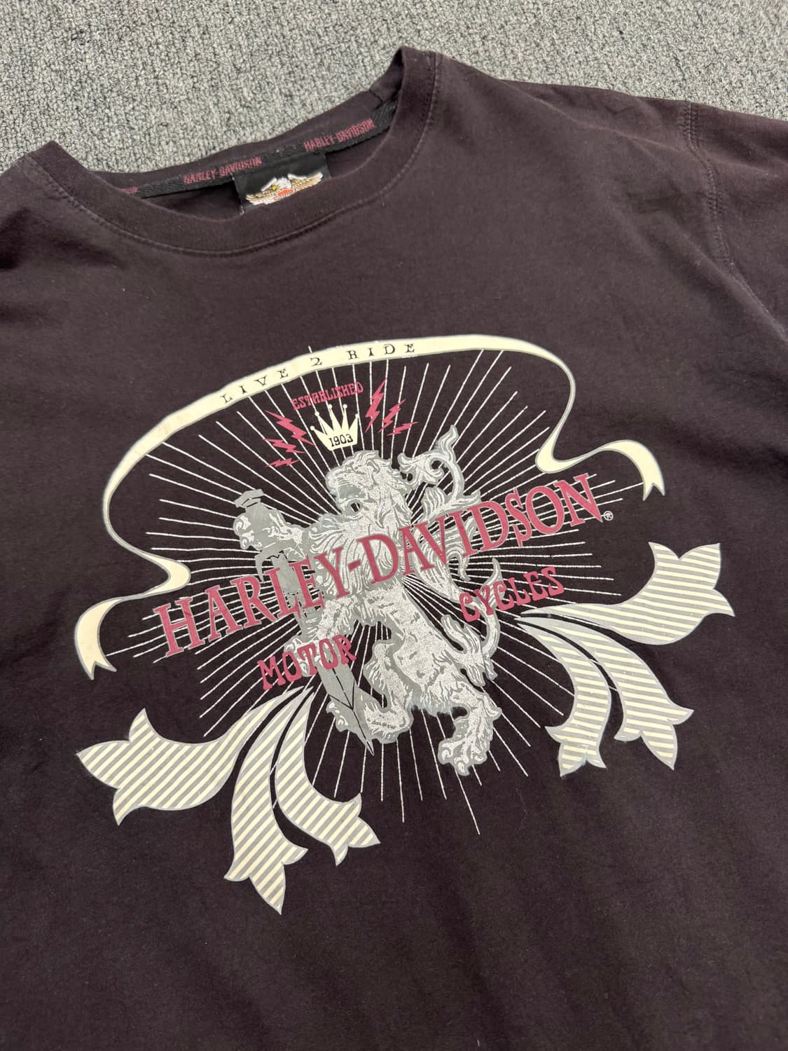 할리데이비슨 빈티지 와플 레이어드 롱슬리브 상품이미지2