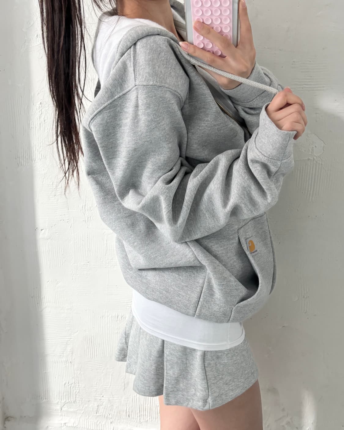 Carhartt 칼하트 그레이컬러 후드집업 상품이미지1