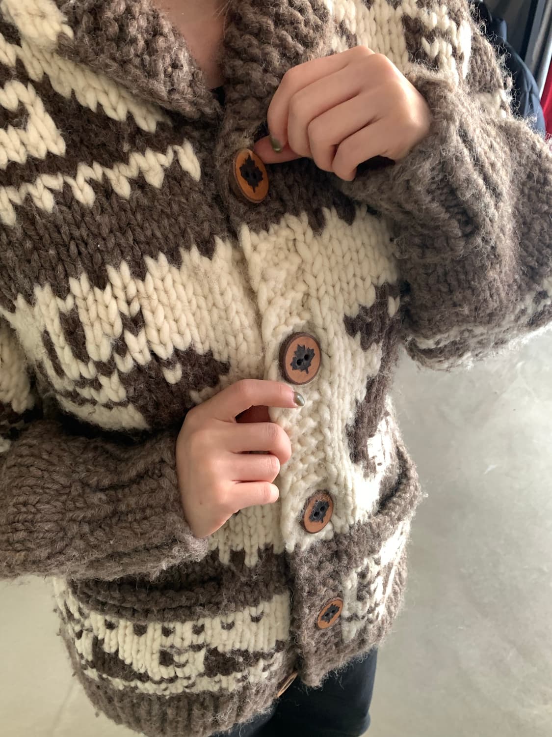 캐나다 코위찬 핸드니트 가디건  상품이미지5