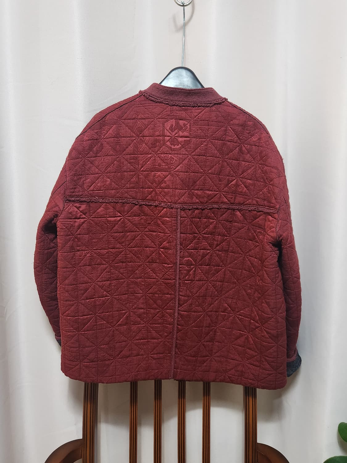 시스템 퀼팅 패턴 자켓 와인 상품이미지7