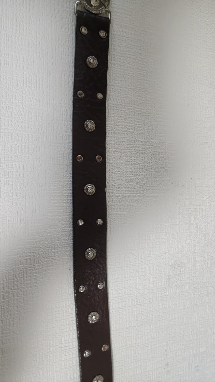 니콜 통가죽 큐빅 징 여성 벨트 상품이미지3