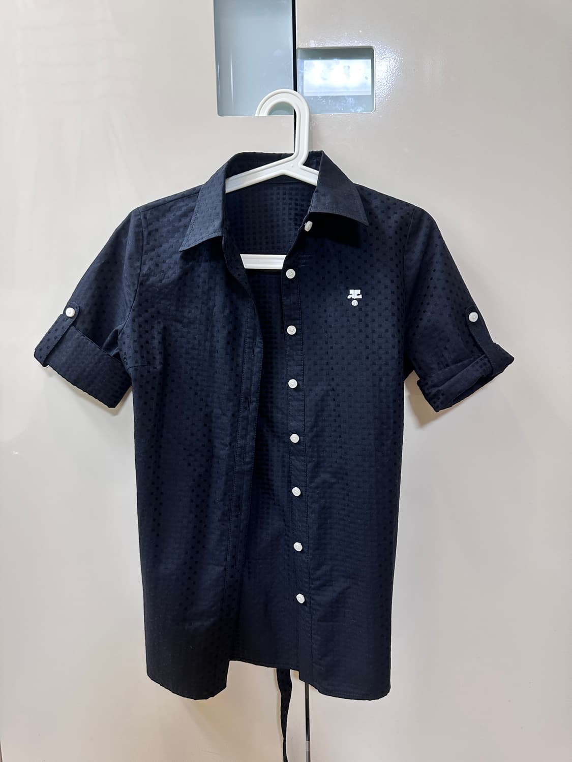 Courreges 꾸레쥬 반팔 도트 블랙 셔츠 상품이미지1