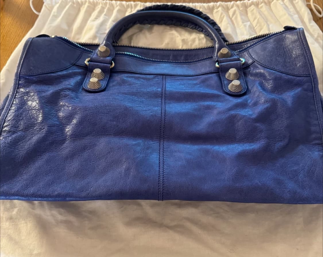 발렌시아가 모터백 라지  블루 상품이미지3